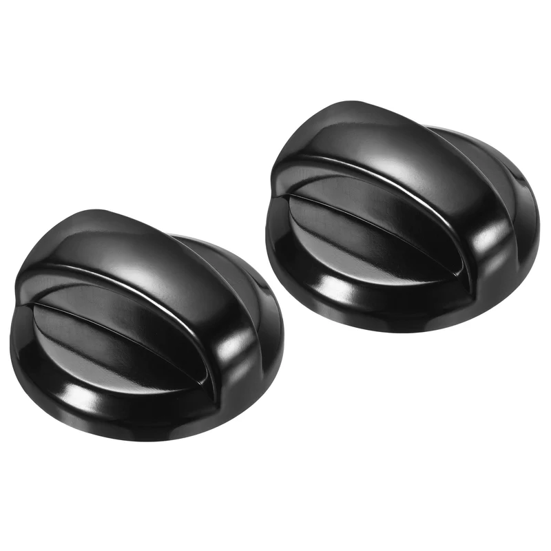 58x24mm Gas Grill Control Knob, 2 Pack Plastic Replacement Knobs Rotating Switch for Gas Grill Stove Burner Oven, Black