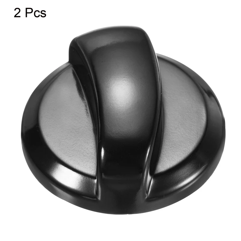 58x24mm Gas Grill Control Knob, 2 Pack Plastic Replacement Knobs Rotating Switch for Gas Grill Stove Burner Oven, Black