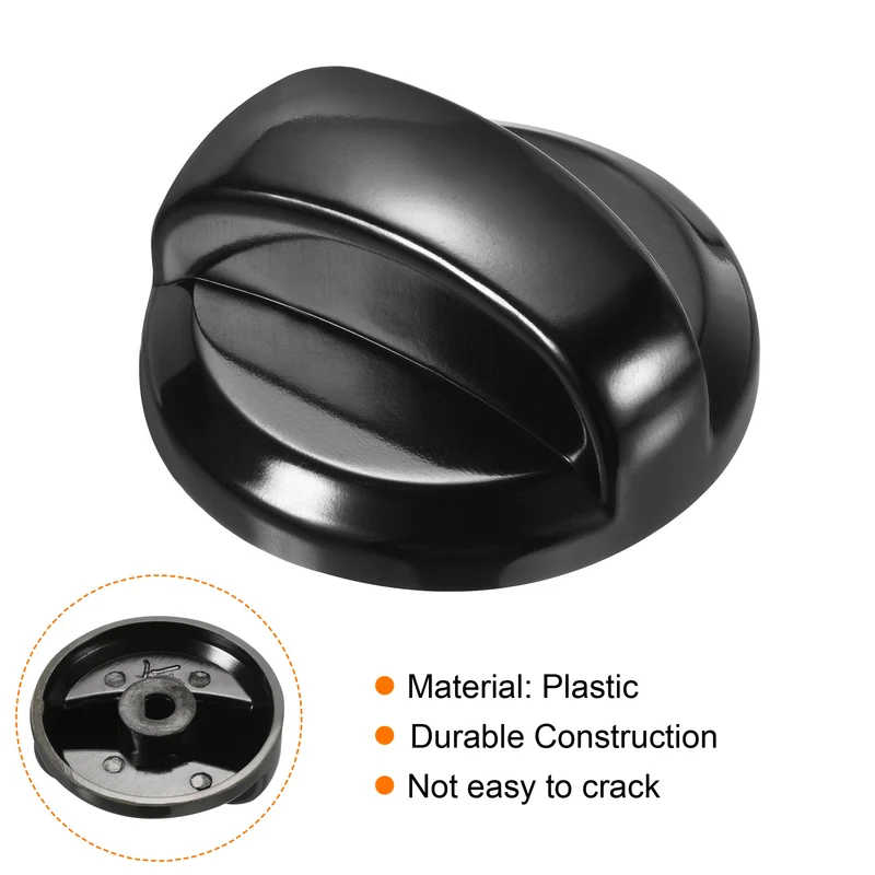 58x24mm Gas Grill Control Knob, 2 Pack Plastic Replacement Knobs Rotating Switch for Gas Grill Stove Burner Oven, Black