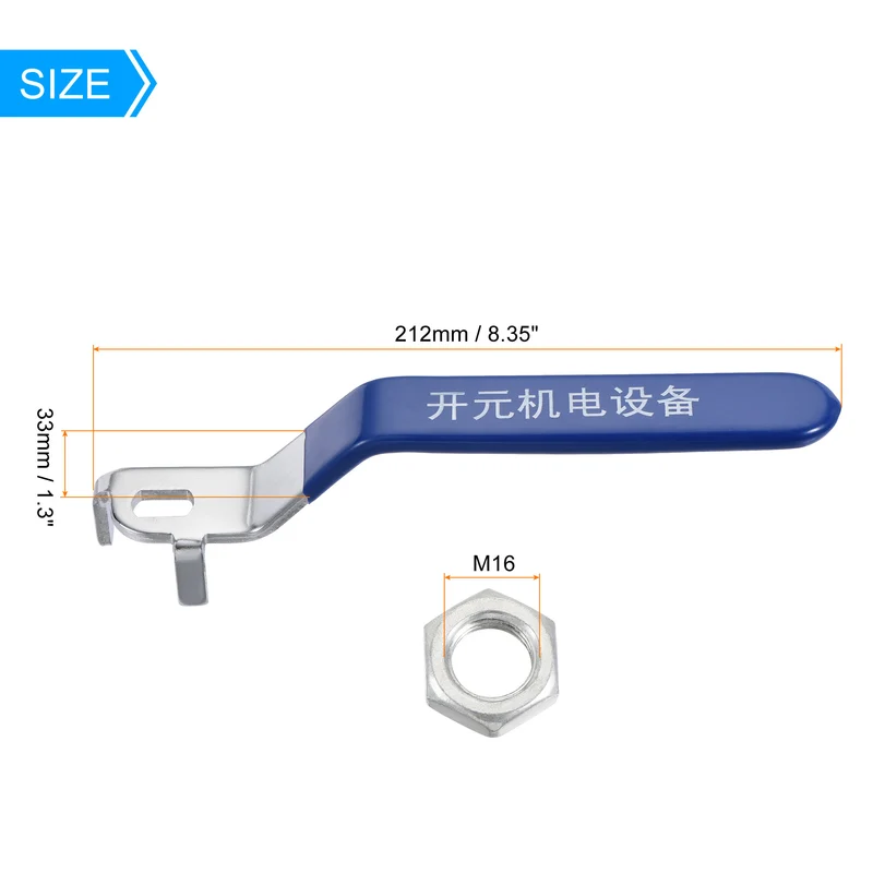 Lever Handle Iron Chrome Plated Replacement Quarter Turn for Ball Valve