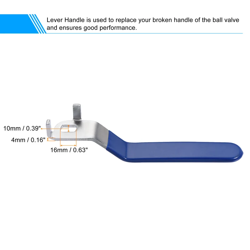 Lever Handle Iron Chrome Plated Replacement Quarter Turn for Ball Valve