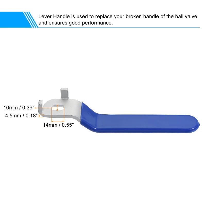 Lever Handle Iron Chrome Plated Thicken Quarter Turn for DN65 Ball Valve