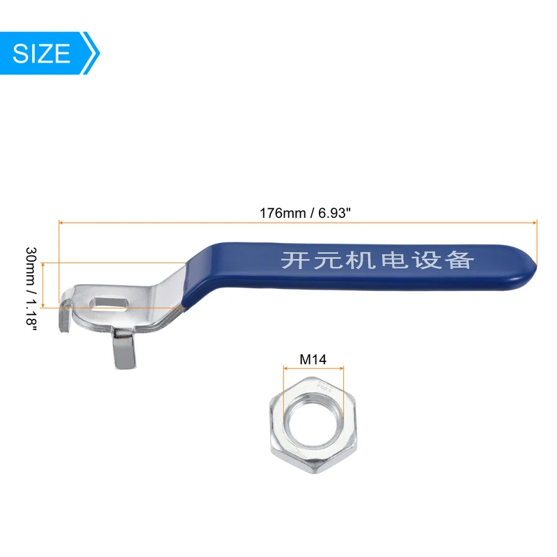 Lever Handle Iron Chrome Plated Replacement Quarter Turn for DN65 Ball Valve