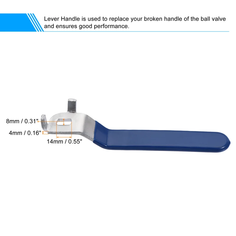 Lever Handle Iron Chrome Plated Replacement Quarter Turn for DN65 Ball Valve