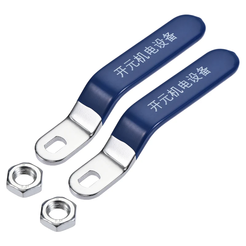 Lever Handle Iron Chrome Plated 8x12mm Replacement for Ball Valve 2Pcs