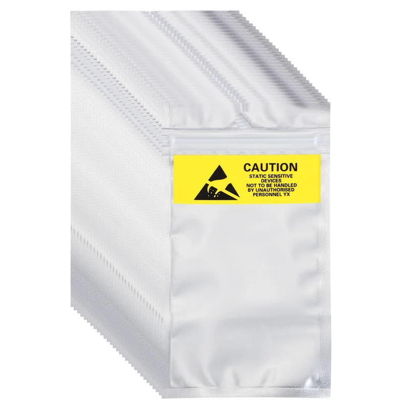 100 Pcs Anti Static Shielding Bag 3.1" x 5.9" Resealable ESD Bags, Silver