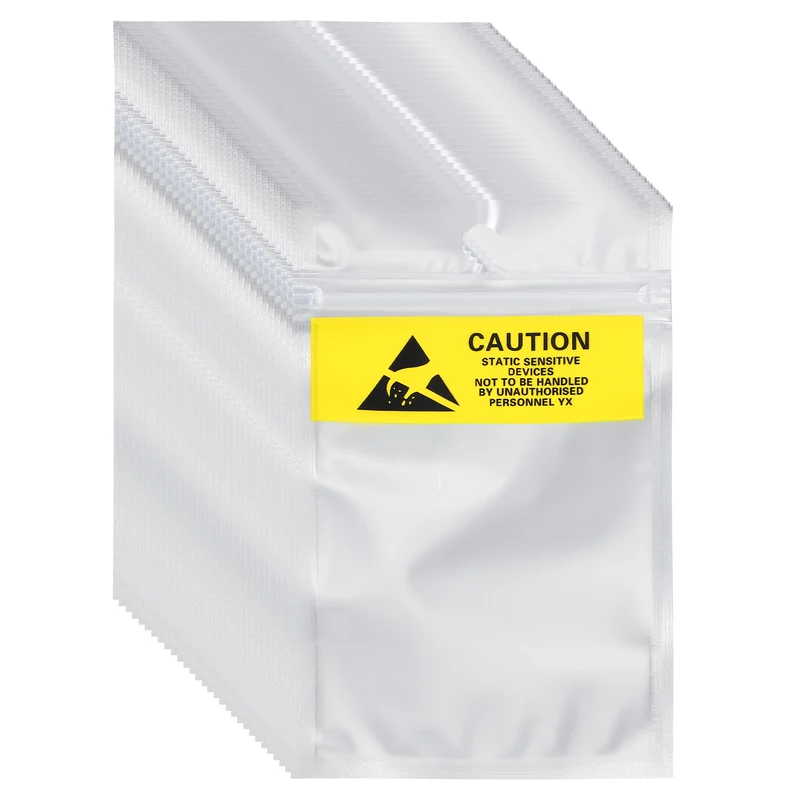 100 Pcs Anti Static Shielding Bag 3.1" x 5.3" Resealable ESD Bags, Silver