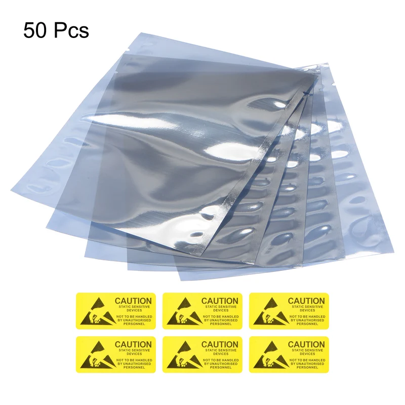 Anti Static Bags Shielding Bag 50pcs 4.3x6"(11x15cm) Open Top with Labels