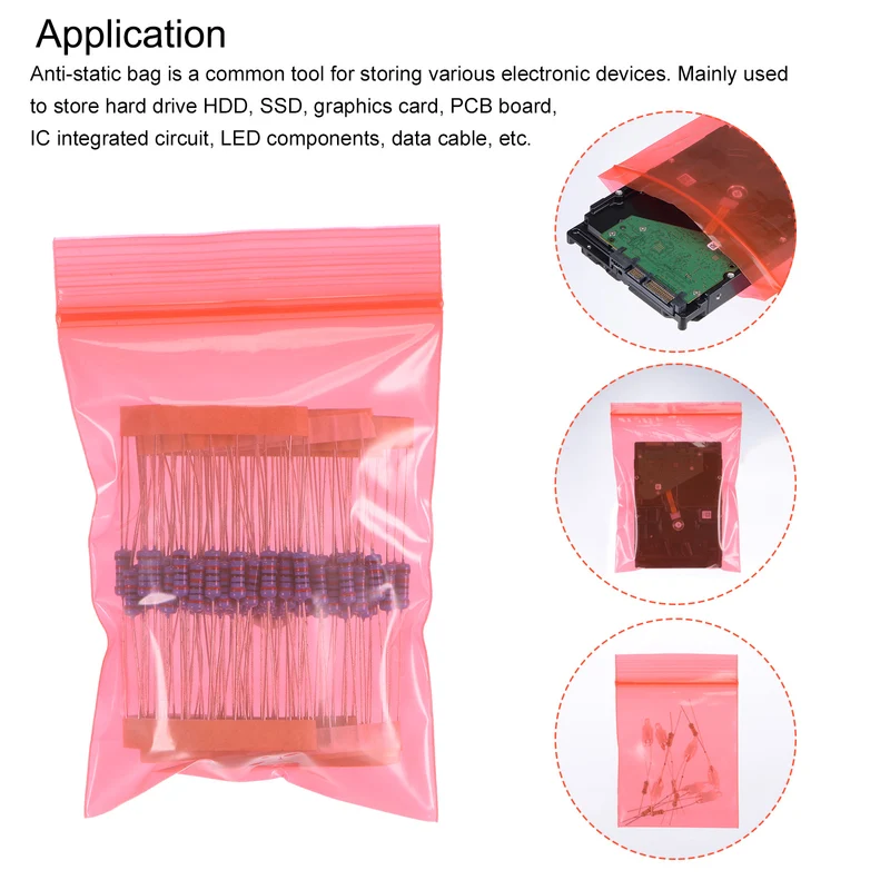 Anti Static Bags Shielding Bag 2.4x3.5inch(6x9cm) for Hard Drive 50pcs