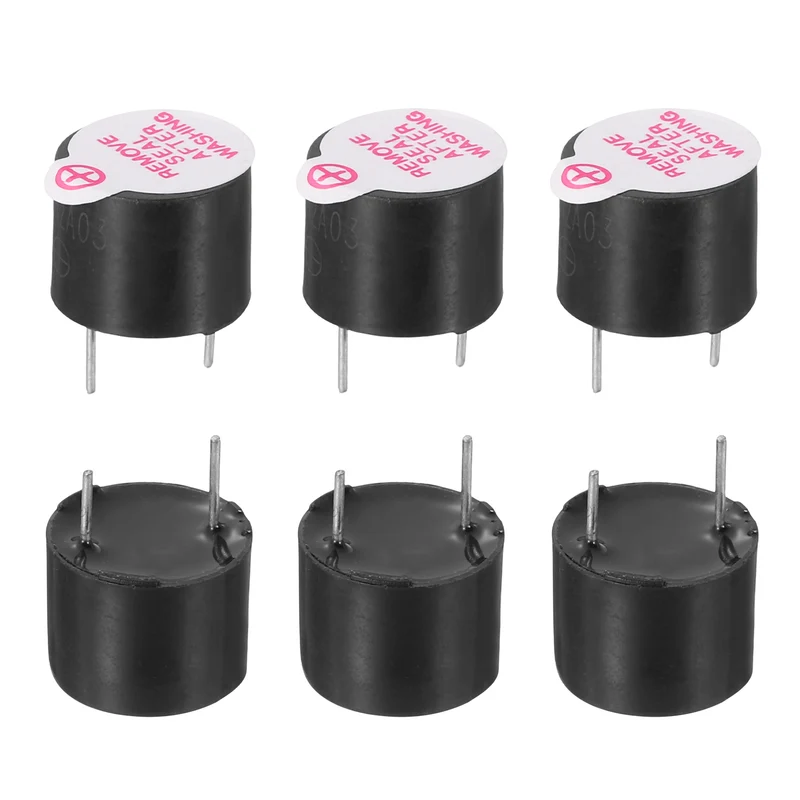 6 Pcs Active Buzzer DC 3V 7.6mm Pitch Electric Tone Buzzer for Alarm