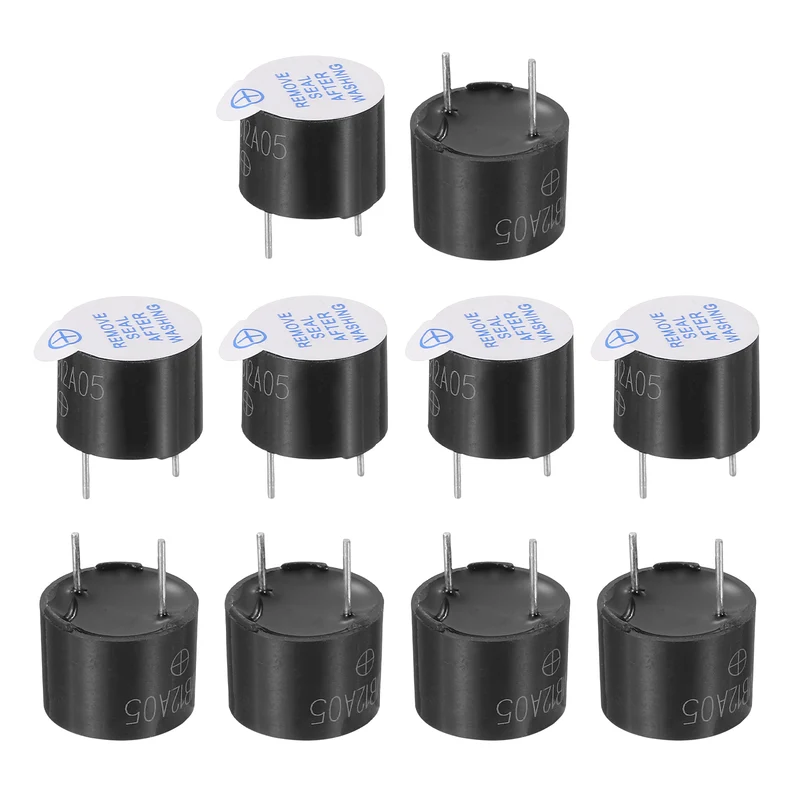 10 Pcs Active Buzzer DC 5V 7.6mm Pitch Electric Tone Buzzer for Alarm