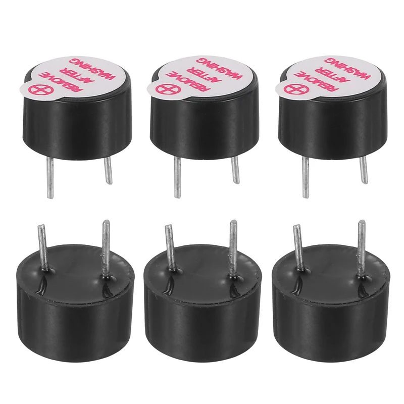 6 Pcs Active Buzzer DC 3V 5mm Pitch Electric Tone Buzzer for Alarm