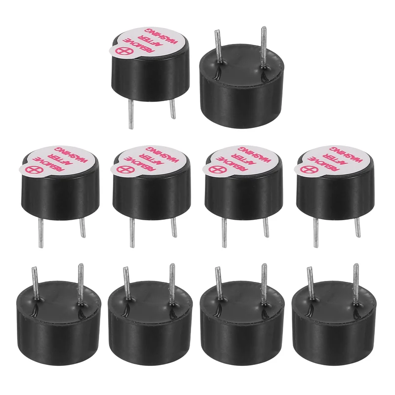 10 Pcs Active Buzzer DC 3V 5mm Pitch Electric Tone Buzzer for Alarm