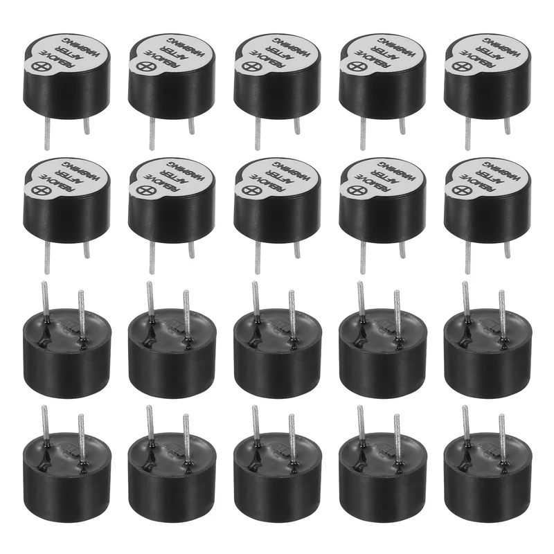 20 Pcs Active Buzzer DC 12V 5mm Pitch Electric Tone Buzzer for Alarm