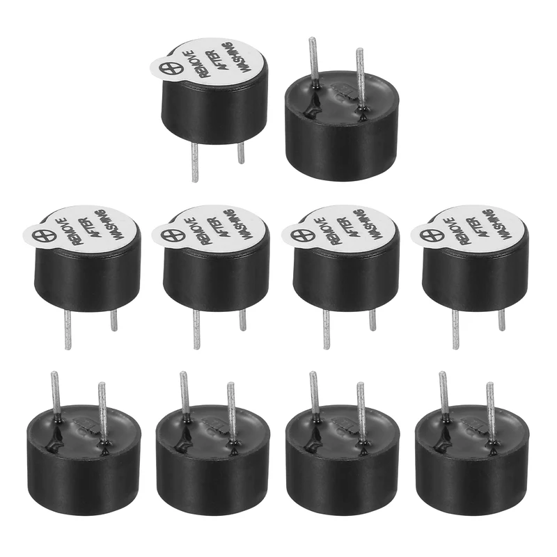 10 Pcs Active Buzzer DC 12V 5mm Pitch Electric Tone Buzzer for Alarm