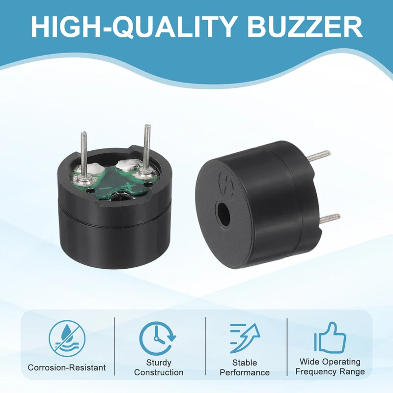 10 Pcs Passive Buzzer DC 1.5-5V Electric Tone Buzzer for Alarm