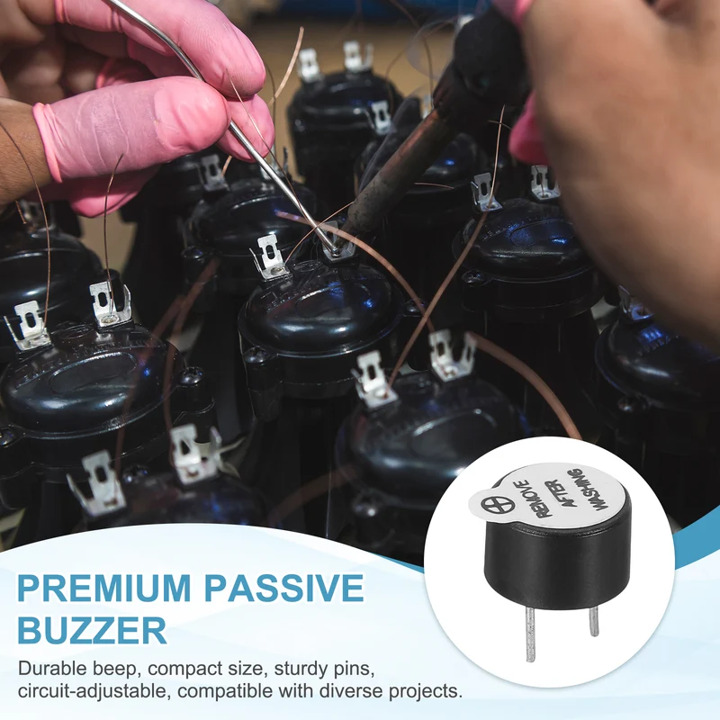 6 Pcs Active Buzzer DC 12V 5mm Pitch Electric Tone Buzzer for Alarm