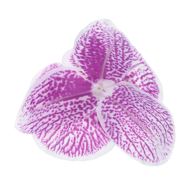 40Pcs 3.9" Artificial Silk Butterfly Orchid Flower Heads for DIY, Purple