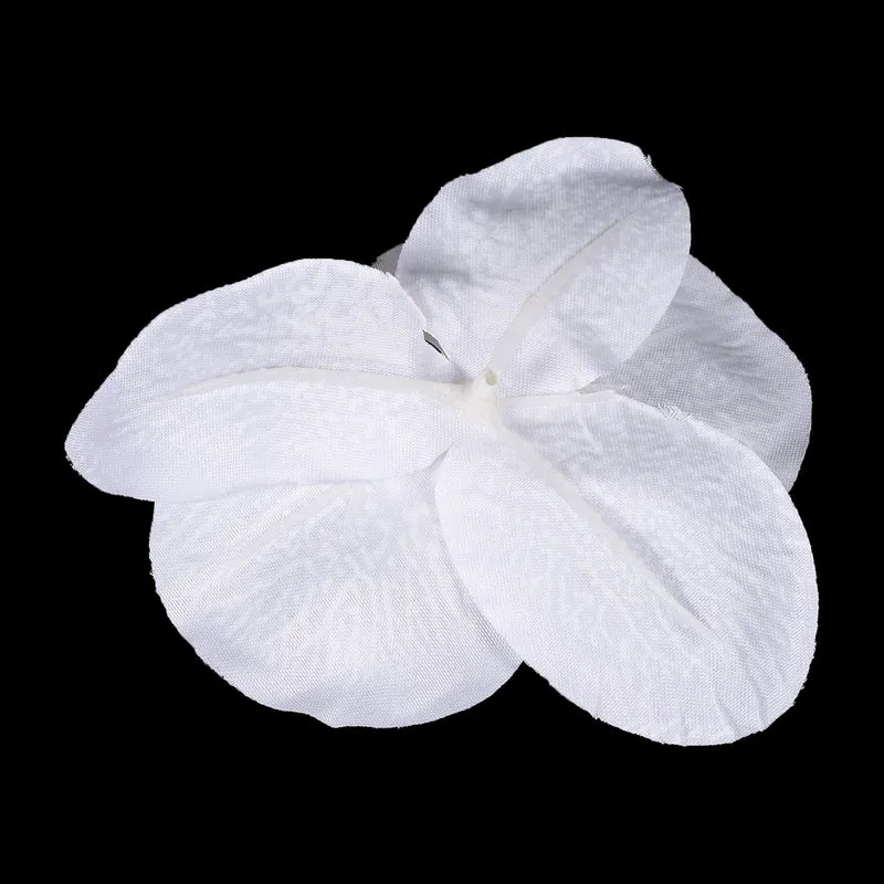 40Pcs 3.9" Artificial Silk Butterfly Orchid Flower Heads for DIY, Pure White
