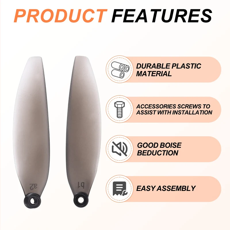 8Pcs 3 Inch Plastic Propellers for K600GPS Quadcopter Clear Gray