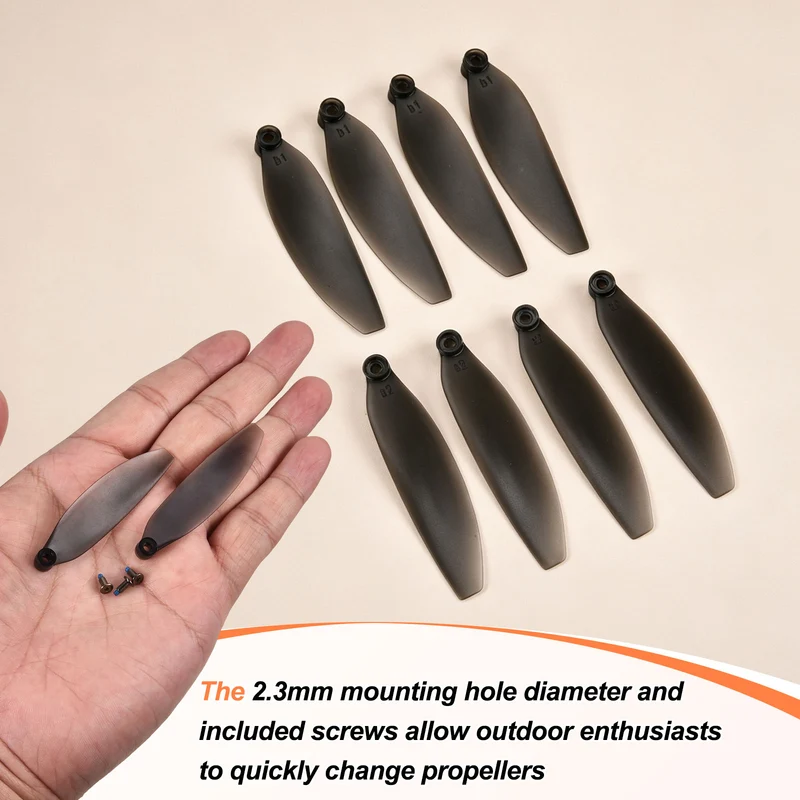 8Pcs 3 Inch Plastic Propellers for K600GPS Quadcopter Clear Gray