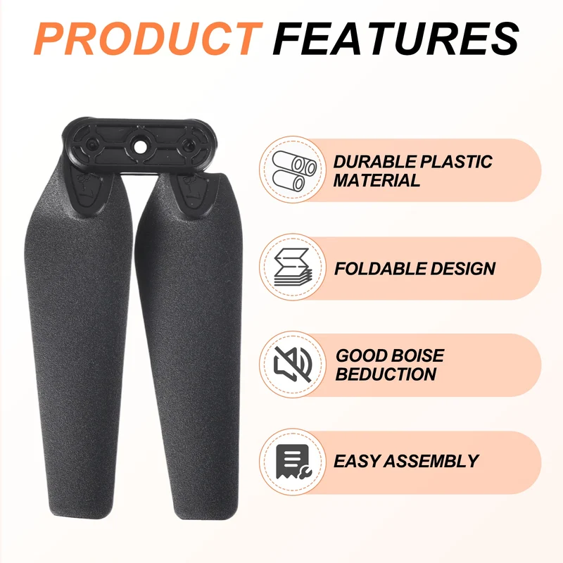 4Pcs 4.3" Folding Propellers for E88 E99 E525 Quadcopter Black