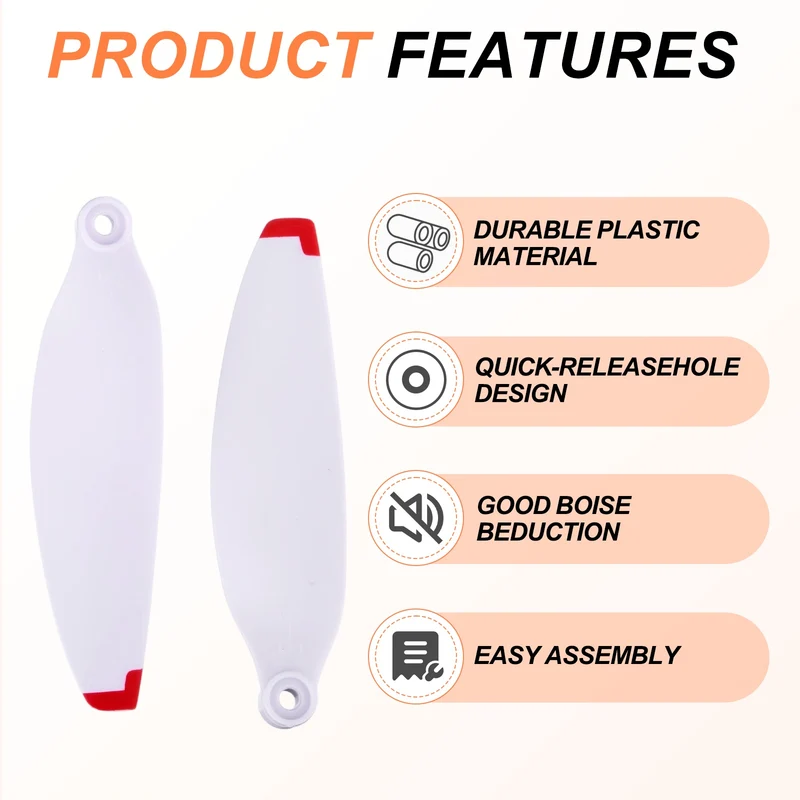16Pcs 2.3" Plastic Propellers for Mini 3 Quadcopter White/Red