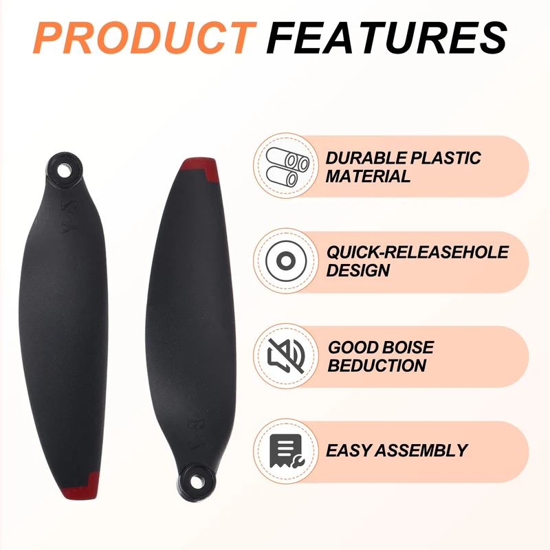 16Pcs 2.3" Plastic Propellers for Mini 3 Quadcopter Black/Red
