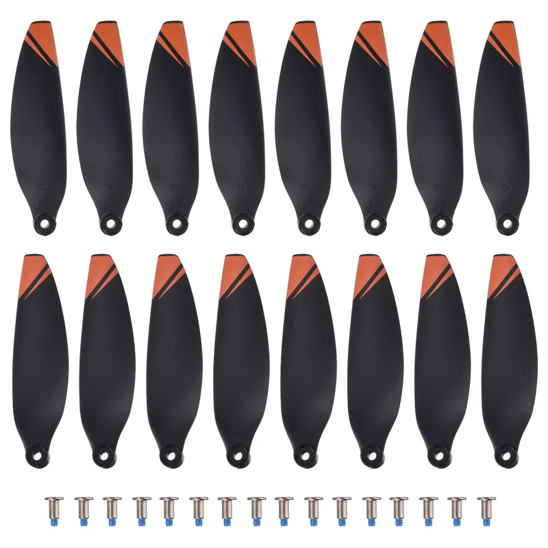 16Pcs 2.3" Plastic Propellers for Mini 3 Quadcopter Black/Orange