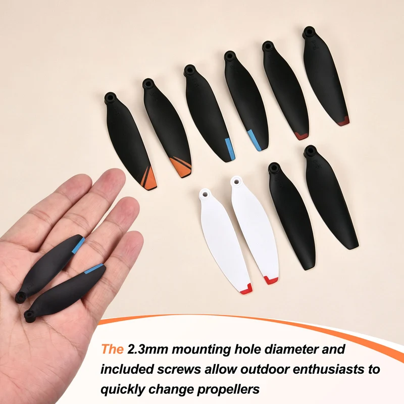 16Pcs 2.3" Plastic Propellers for Mini 3 Quadcopter Black/Orange