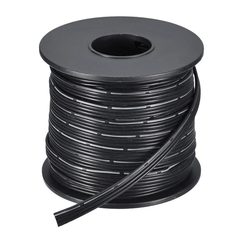 22AWG Ribbon Cable Silicone Wire 4Pin 22 Gauge Ribbon Wire Flat Silicone Cable 15m/50ft Black Stranded Tinned Copper Wire