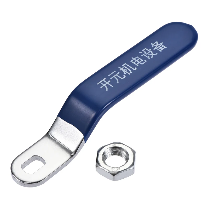 Lever Handle Iron Chrome Plated 8x12mm Replacement with Plastic Grip Blue for Ball Valve