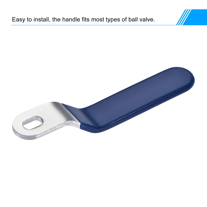 Lever Handle Iron Chrome Plated 8x12mm Replacement with Plastic Grip Blue for Ball Valve
