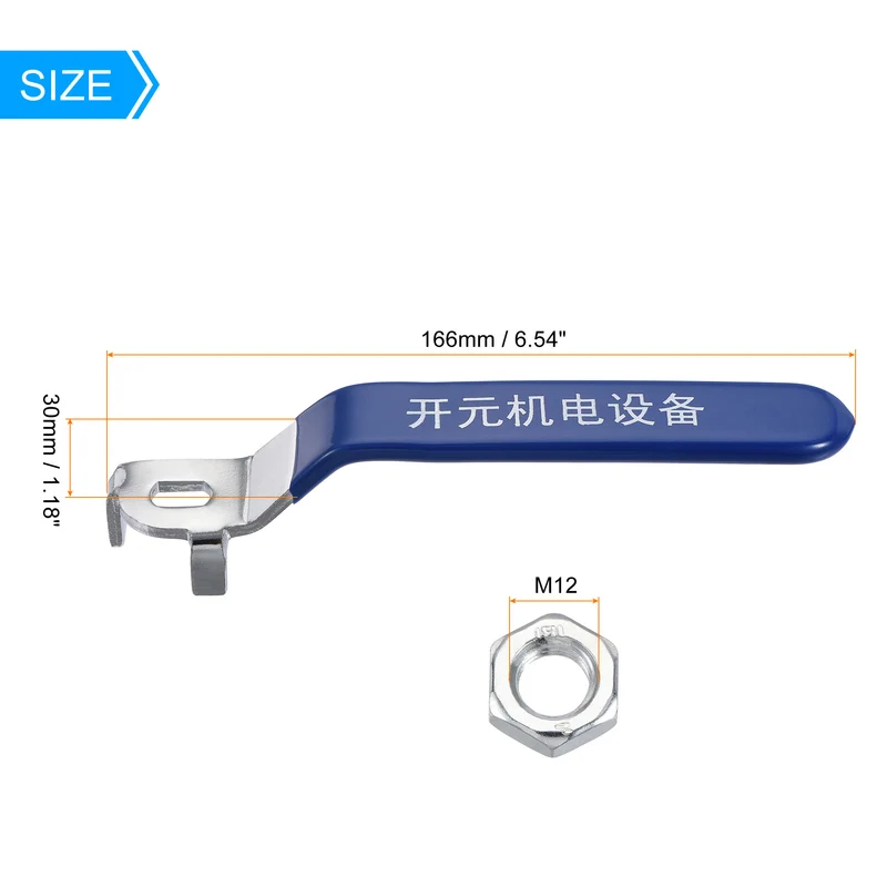 Lever Handle Iron Chrome Plated Replacement Quarter Turn for DN50 Ball Valve