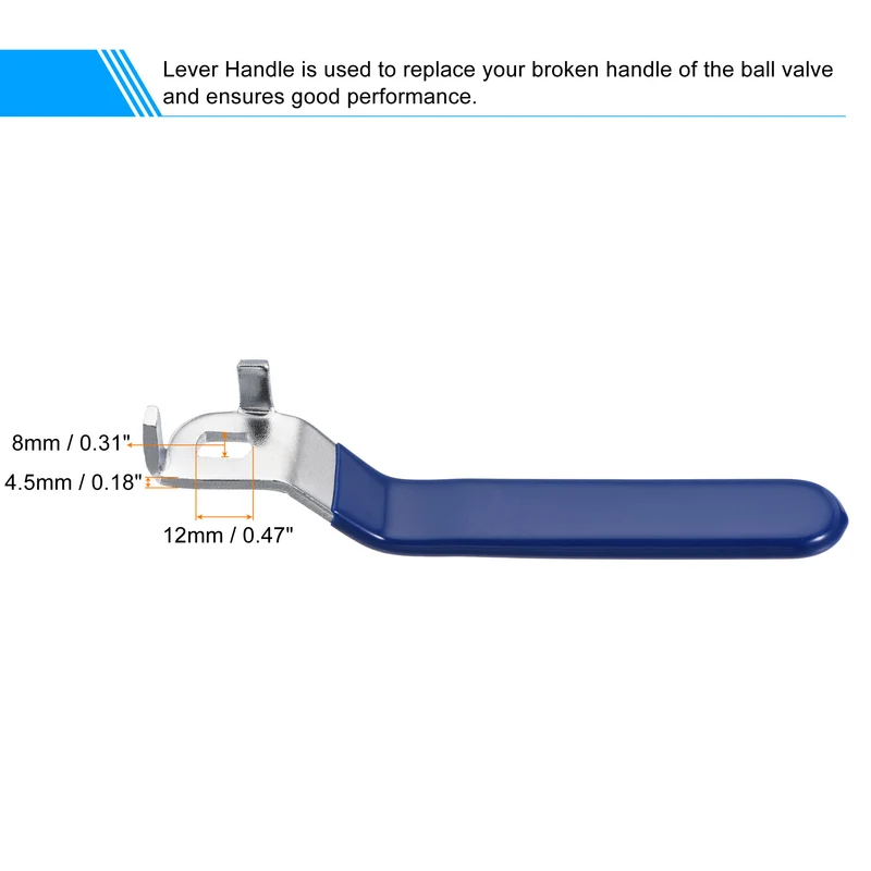 Lever Handle Iron Chrome Plated Replacement Quarter Turn for DN50 Ball Valve