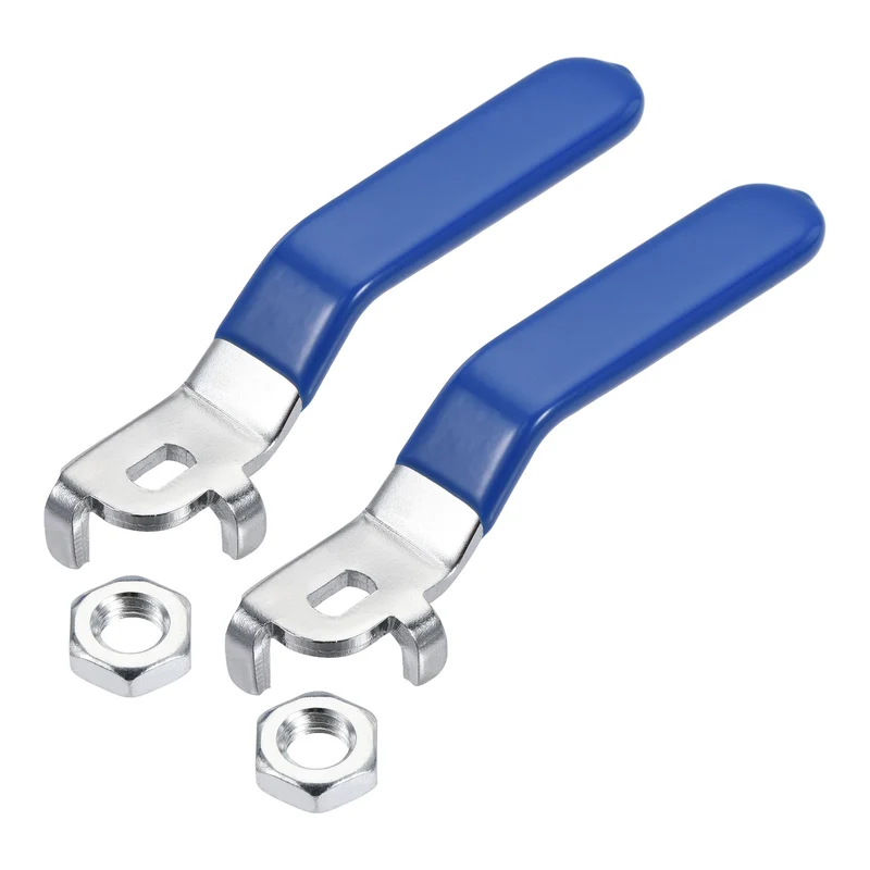 2pcs Lever Handle Iron Chrome Plated Replacement Quarter Turn with Plastic Grip