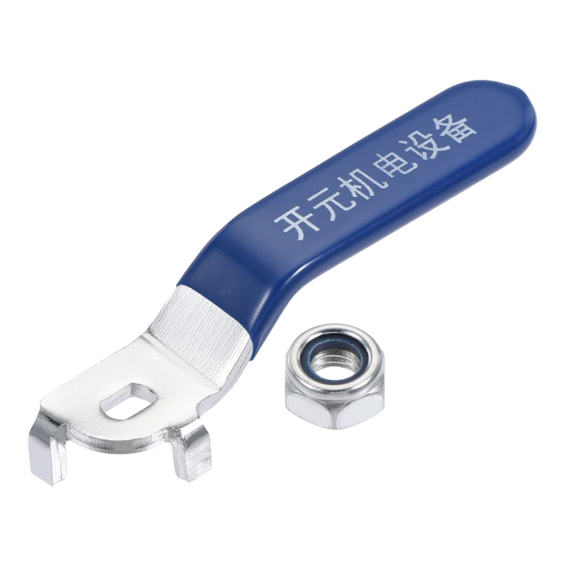 Lever Handle Iron Chrome Plated Replacement Quarter Turn with Plastic Grip Blue for DN20 Ball Valve