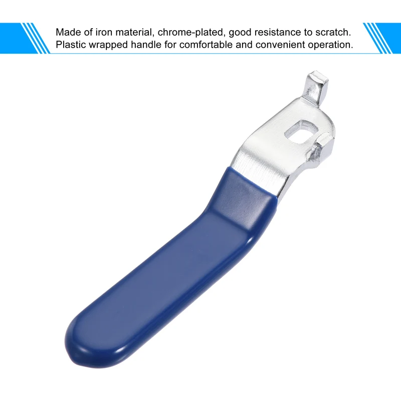 Lever Handle Iron Chrome Plated Replacement Quarter Turn with Plastic Grip Blue for DN20 Ball Valve
