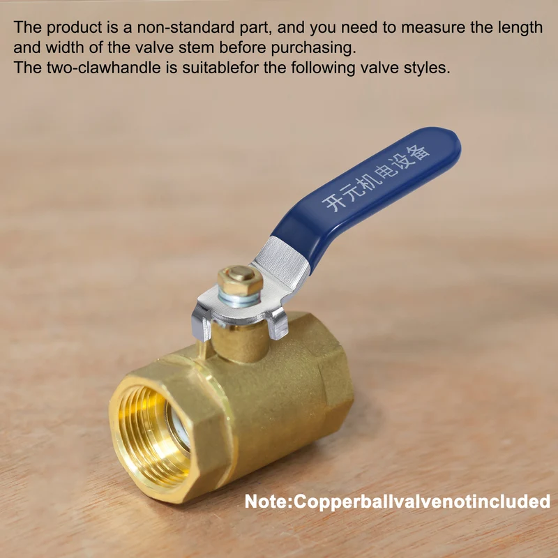 Lever Handle Iron Chrome Plated Replacement Quarter Turn with Plastic Grip Blue for DN20 Ball Valve
