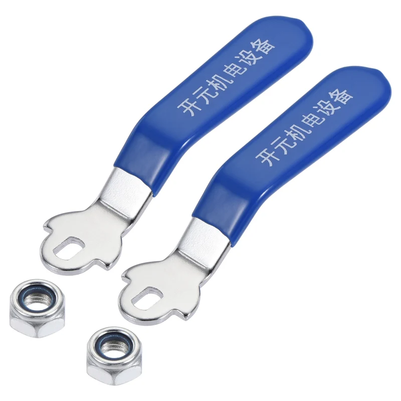 Lever Handle Iron Chrome Plated Replacement 180 Degree for Ball Valve 2Pcs