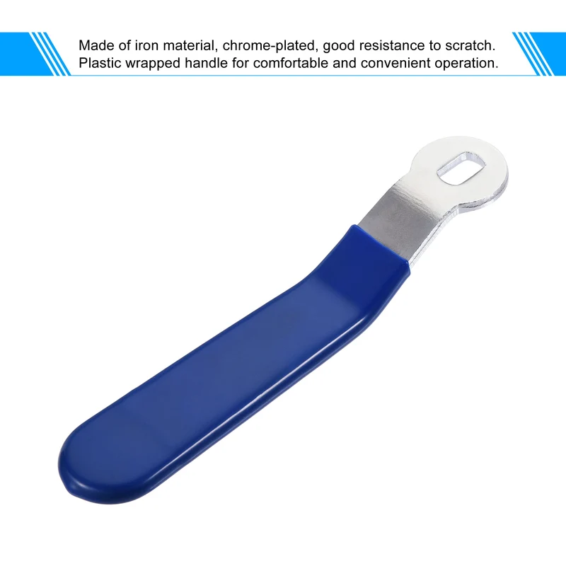 Lever Handle Iron Chrome Plated Replacement with Plastic Grip Blue for DN25 Ball Valve 2Pcs