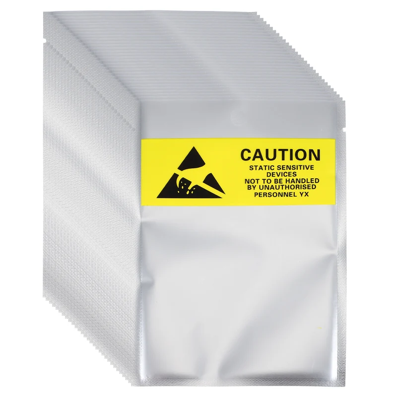 200 Pcs Anti Static Bags 4.1" x 5.9" Open Top with Hole ESD Bags, Silver