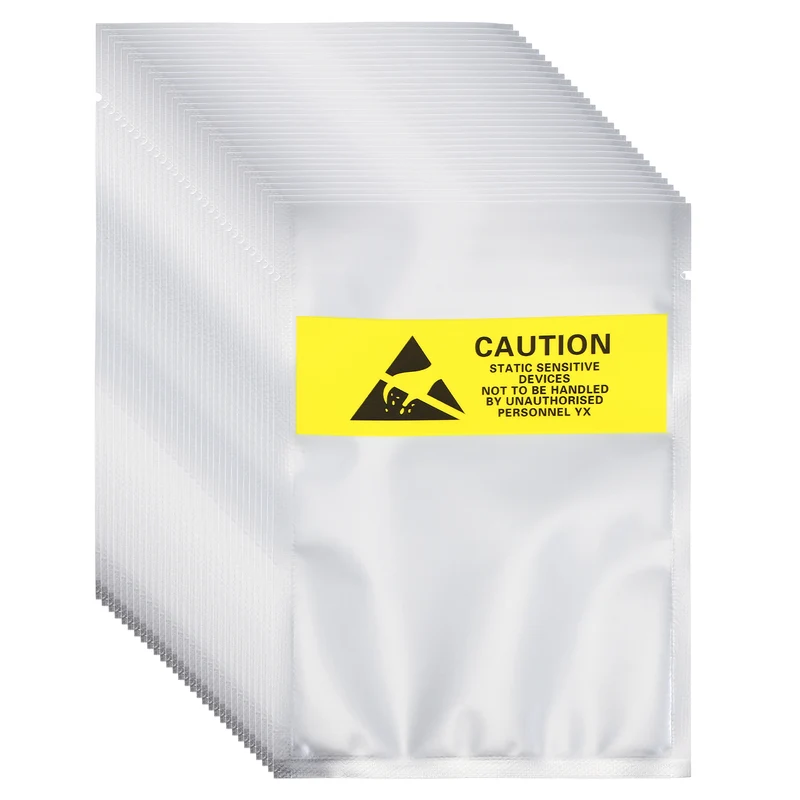 100 Pcs Anti Static Bags Shielding Bag 3.5" x 5.3" Open Top ESD Bags, Silver