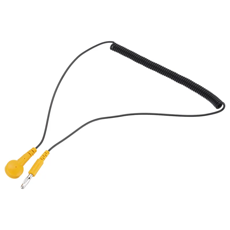 ESD Grounding Cable Cord 180cm/71",Lantern Tip + Buckle 1 Pcs(Black+Yellow)