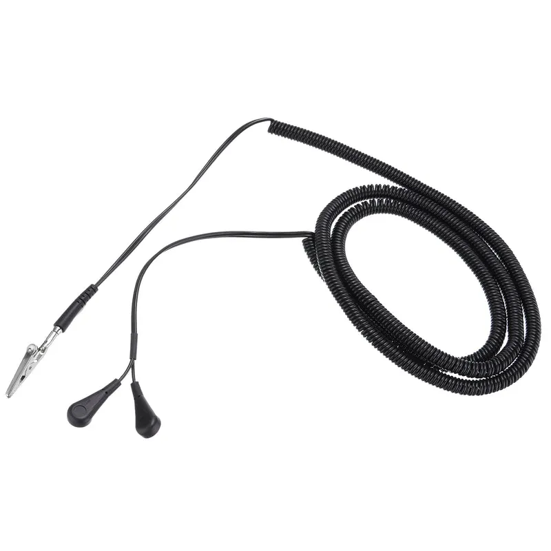 ESD Grounding Cable Cord 700cm/276",Clamp + Buckle 1 Pcs(Black)