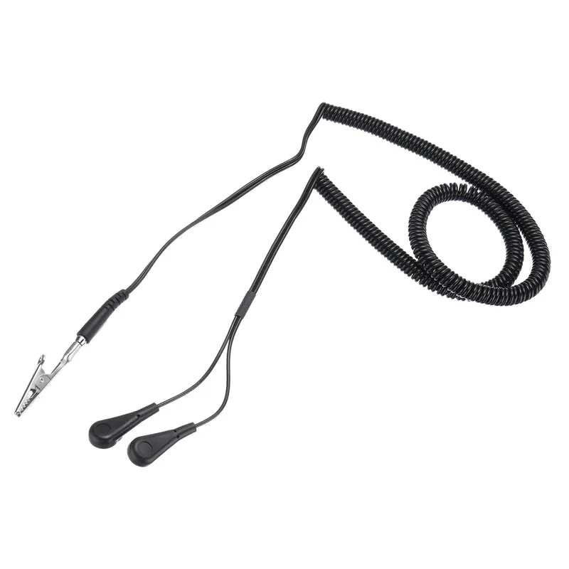 ESD Grounding Cable Cord 300cm/118",Clamp + Buckle 1 Pcs(Black)