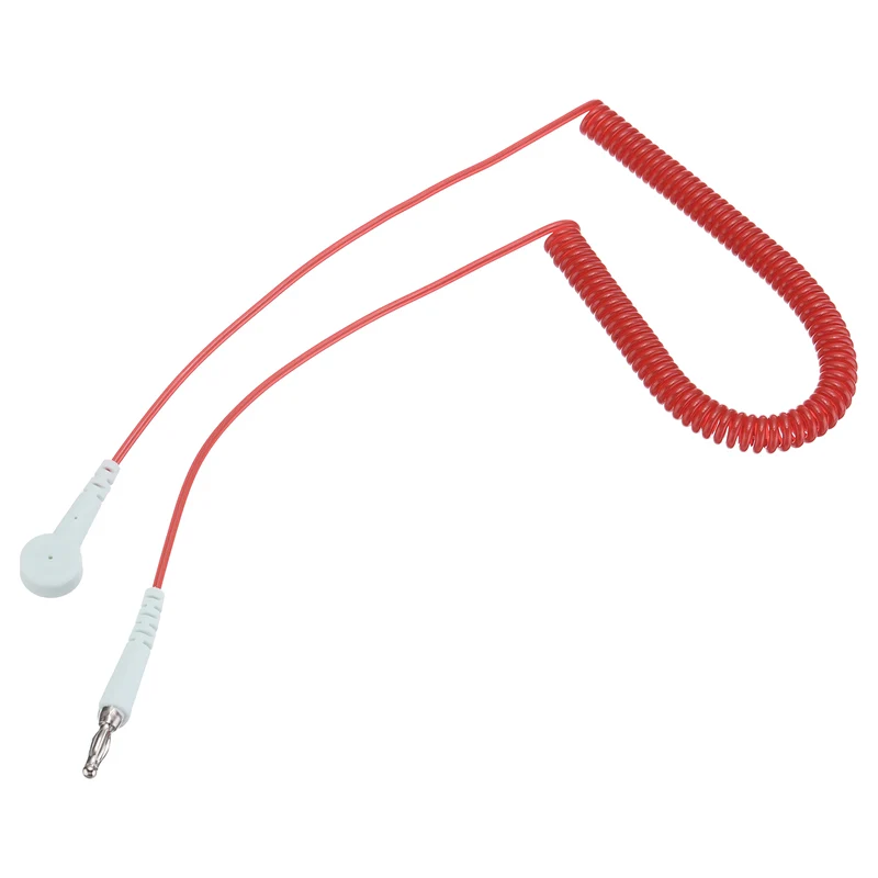 ESD Grounding Cable Cord 250cm/98",Lantern Tip + Buckle 1 Pcs(Red)