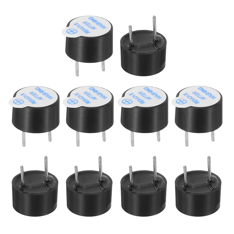 10 Pcs Active Buzzer DC 5V 5mm Pitch Electric Tone Buzzer for Alarm