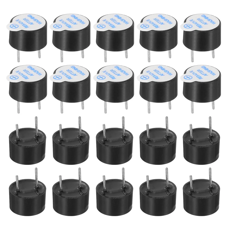 20 Pcs Active Buzzer DC 5V 5mm Pitch Electric Tone Buzzer for Alarm