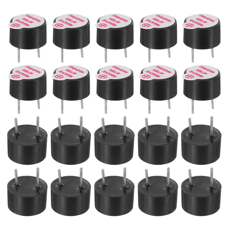 20 Pcs Active Buzzer DC 3V 5mm Pitch Electric Tone Buzzer for Alarm